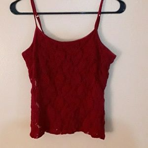 Red lace tanks top